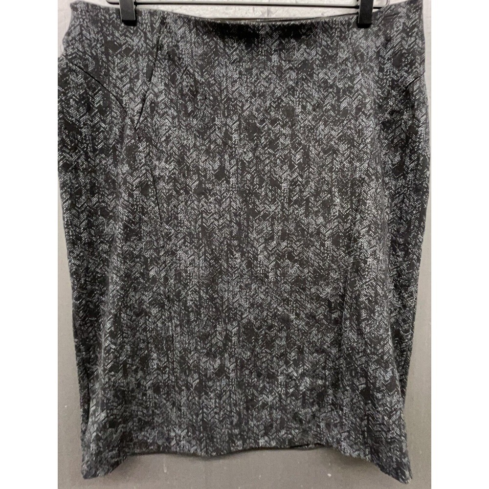 Ellen‎ Tracy Skirt L Black Gray Pencil Stretch Career Casual Work Versatile